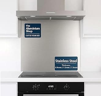 Stainless Steel Brushed Kitchen Splashback 1.2mm Thick Cooker Hob Wall – Multiple Size Options (650mm x 900mm) [Energy Class A+++]