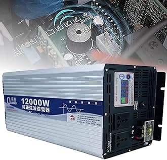 10000W/12000W Pure Sine Wave Inverter 24V/48V/60V/72V DC to 110V/220V AC Converter Car Transformer for Home,RV,Truck,Power Inverter with 2 AC Socket & Color Display Screen,12000W-72Vto110V