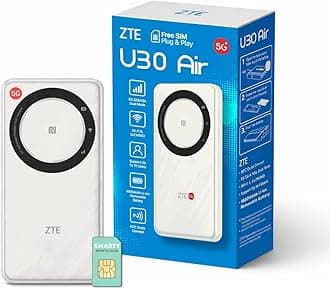 ZTE U30AIR 5G Mobile WiFi Hotspot, Portable Pocket Router with SIM Slot, Unlocked 5G MiFi, Dual-Band Wi-Fi, Travel & Caravan Internet, High-Speed Connectivity for Multiple Devices