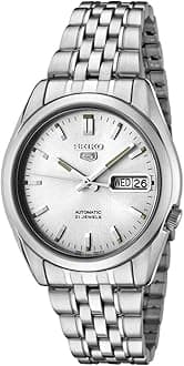 Seiko Men's SNK355K Seiko 5 Automatic Silver Dial Stainless Steel Watch
