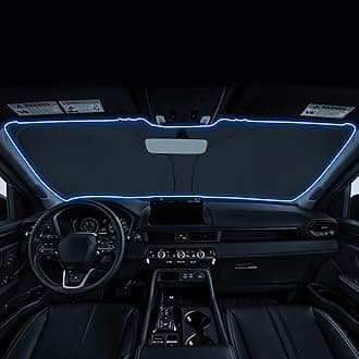 LANTUWindshield Sunshade for 2019-2025 Honda Pilot LX, Sport, EX-L, TrailSport, Touring Elite Accessories Foldable Sun Shield Block UV Rays with Dual-Silver Coating Keeps Car Interior Cool