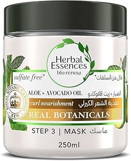 Sulfate-Free Aloe + Avocado Oil Hair Mask for Curl Moisturizing and Nourishment, 250 ml