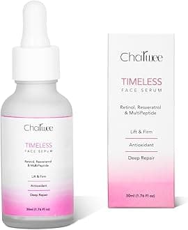 - Retinol Serum for Face I Timeless Face Serum | With Retinol, Resveratrol & Multi-Peptide | Helps in Younger Looking & Spotless Skin I Minimizing Fine Lines and Reducing Acne | For Clear, Glowing and Hydrated Skin - 30ML