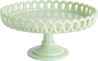 Highbrook 8.5" Handmade Jadeite Glass Cake Stand