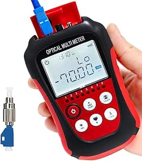 Fiber Optic Cable Tester Portable Optical Fiber Power Meter FC/SC/ST Universal Interface Integrated OPM, VFL, and RJ45 Functions Li-ion Battery USB Charge (OPM&VFL-Li)