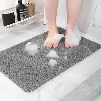 - Hargiis Non-Slip Bathtub Mat, Anti Slip Shower Mat, Fast Drying Bathtub Mats, Foot Scrubber Mat, Anti Slip Mat for Tub, Floor, Bathroom, Kitchen, Home, Hotel (Grey 36"×24")