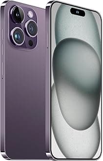 Unlocked Android Phone A15 PROMAX Android 13 Cell Phone with Dynamic Island 6GB+256GB 6800mAh,Fast Charging,HD Screen 48MP+108MP Camera Cell Phone with 5G Dual SIM Smart Phone (Purple)