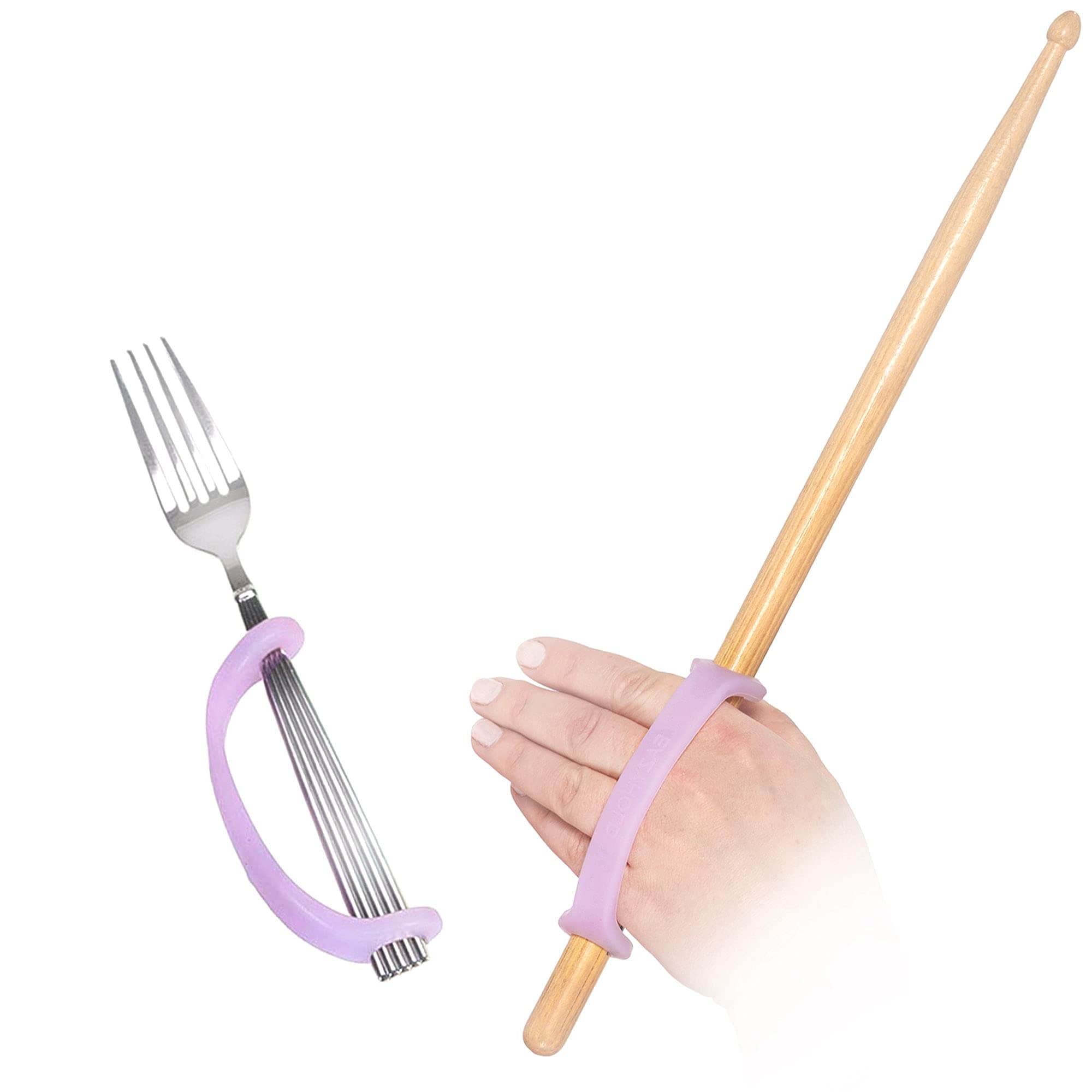 EazyHold Lavender Silicone Assistive Universal Cuff, Hand Grip Device for Limited Mobility, Rehabilitation, Cerebral Palsy, Daily Living Aid, Therapy Equipment for Arthritis, Parkinsons 2-Pack 5.65"