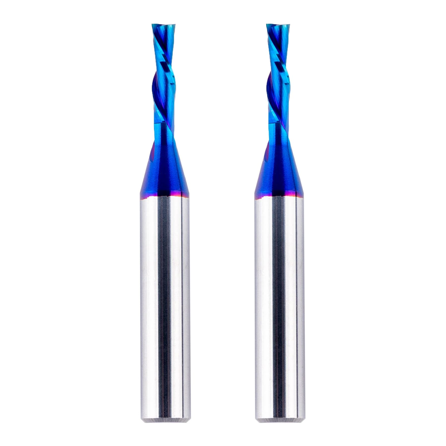 2Pcs Solid Carbide Spiral Down Cut Router Bit CNC Bit 1/2" Cutting Length Up Cut 1/4" Shank for Engraving Carving CNC Router Machine