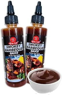 Smokey Barbeque Sauce | For cooking, grilling, BBQ, dipping in wraps, burgers, rolls, pizzas | Sweet, Smoky, Spicy, Tangy Flavour | Natural, Fat-free, Vegan, Gluten-free | Pack of 2 x 110g