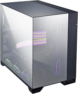 Lian LiO11 Vision -Three Sided Tempered Glass Panels - Dual-Chamber ATX Mid Tower - Up to 2 x 360mm Radiators - Removable Motherboard Tray for PC Building - Up to 455mm Large GPUs (O11VC.US)