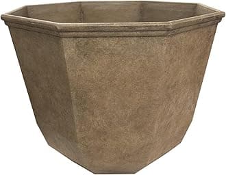 Classic Home and Garden Shaina Planting Pots - Lightweight Indoor & Outdoor Plant Pots - UV-Resistant Resin Flower Pots - Pot Planters for Flowers & Herbs (15” Earth)