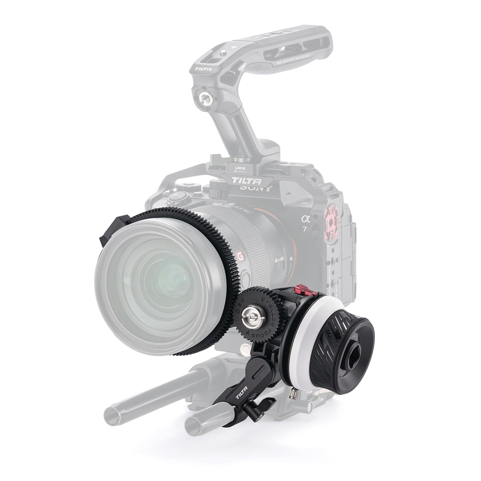 Pocket Follow Focus | Precise Focus Ring with A/B Stops | Fluid Damping System | 15mm Rod & Rod Holder | Works with Most Cameras & Lenses | Lightweight, Comfortable, and Compact Design (FF-T07)