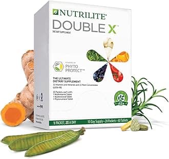 NUTRILITE DOUBLE X Multivitamin/Multimineral/Phytonutrient - 60 Tablets - 10-Day Supply/with Case.