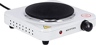 Krypton Single Solid Hot Plate, 1000W, White
