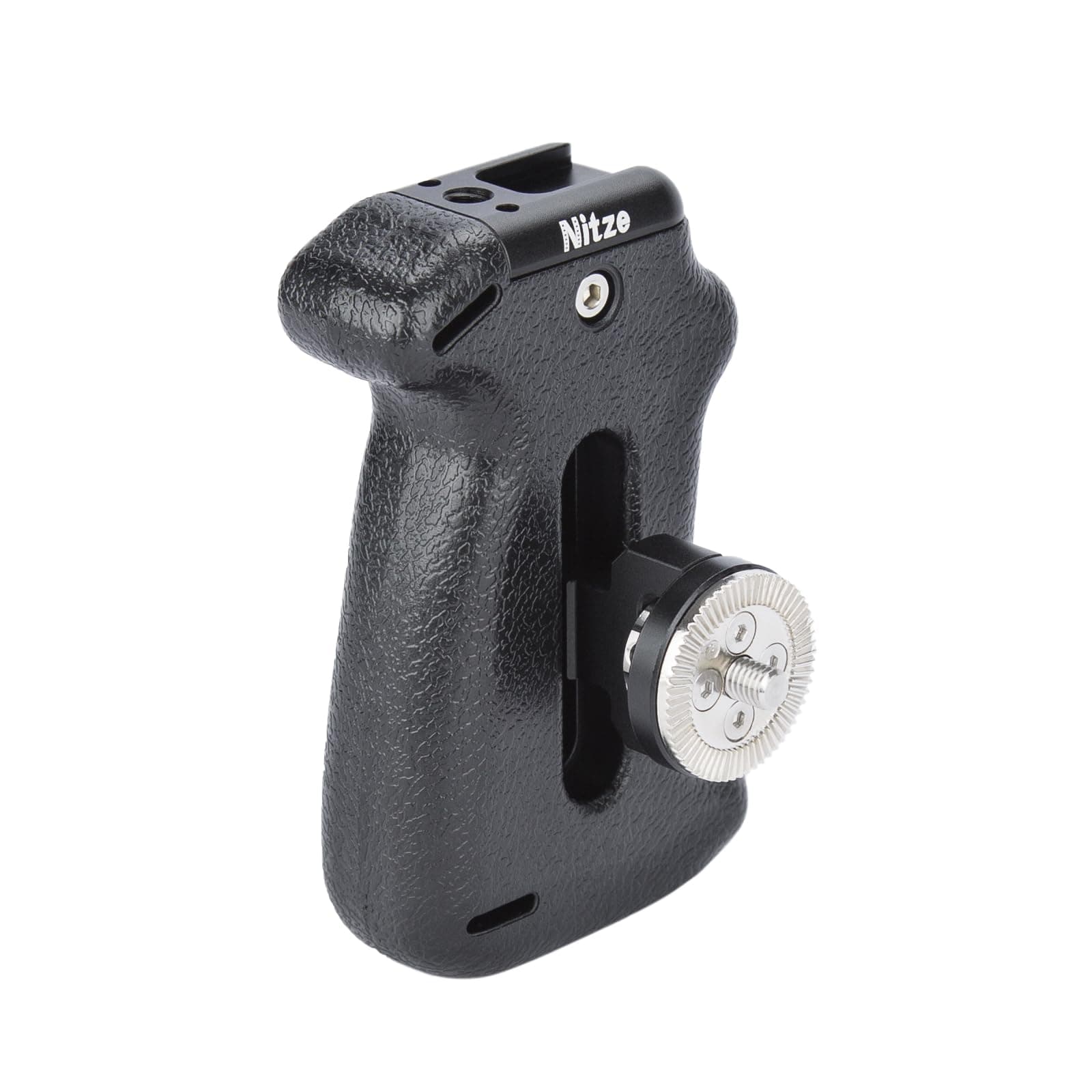 Nitze Adjustable Plastic Side Handle Grip Universal Camera Cage Handle with Cold Shoe Mount for Camera Cage Shoulder Mount Support - PA22-D