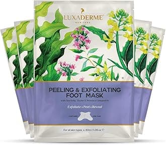 LuxaDerme Korean Peeling & Exfoliating Foot Mask for Baby Soft Feet | Removes Dry Skin & Hard Calluses | Hydrates Dry Feet (Pack of 5)