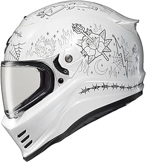 ScorpionEXO Covert FX Full Face Adult Motorcycle Helmet Street Fighter Style - Bluetooth Ready Speaker Pockets DOT ECE The Litas 2 (White - Small)