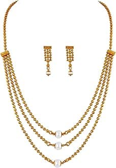 JFL - Jewellery for Less Gold Plated Necklace & Earrings Set for Women