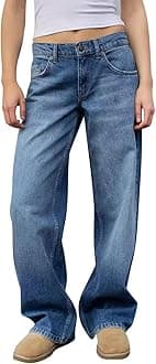 Women's Y2K Baggy Jeans Trendy Low Rise Jeans Casual Straight Leg Jeans Loose Boyfriend Denim Pants Fall Outfits