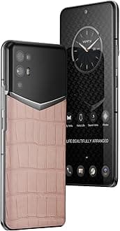 iVERTU Alligator Skin 5G Phone, Unlocked Smartphone, Secure Encrypted, 64MP Camera, 12+512G, 120Hz FHD+(1080 * 2400) OLED Display, Dual SIM, Fast Charge (Coral Pink)