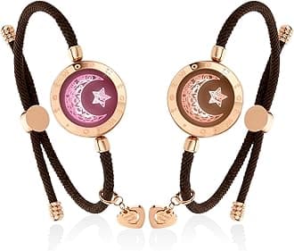 Long Distance Touch Bracelets for Couples, Vibration & Light up for Love Couples Bracelets | Long Distance Relationship Gifts for Girlfriend Bluetooth Pairing Jewelry