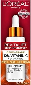 L’Oréal Paris L'Oreal Revitalift Derm Intensives Derm Grade 12% Vitamin C + E + Salicylic Serum, 1.0 Fl. Oz., 0.32 pounds
