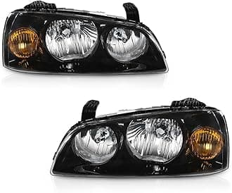 PIT66 Headlights Assembly Compatible with Hyundai Elantra 2004 2005 2006 Left and Right Side Clear Lens Black Housing Front Corner Headlight Headlamps