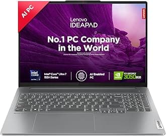 - IdeaPad Pro 5 Intel Core Ultra 7 155H Built-in AI 16" (40.6cm) 2K OLED 400Nits 120Hz Laptop (16GB/1TB SSD/NVIDIA RTX 3050 6GB/Win11/MSO 21/FHD+IR Camera/1Yr ADP Free/Grey/1.9Kg), 83D4002NIN