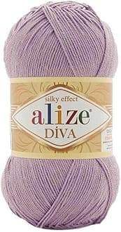 Alize Diva Silk Effect 100% Microfiber Acrylic Yarn 1 Ball skeins 100gr 383yds (505 - Dusty Powder)