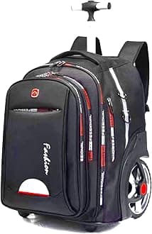 Quality Travel Rolling Backpack for Adults, 22 Inch Laptop Backpack with Wheels, Large Waterproof Roller Backpack, Wheeled Backpack for Business(Black)