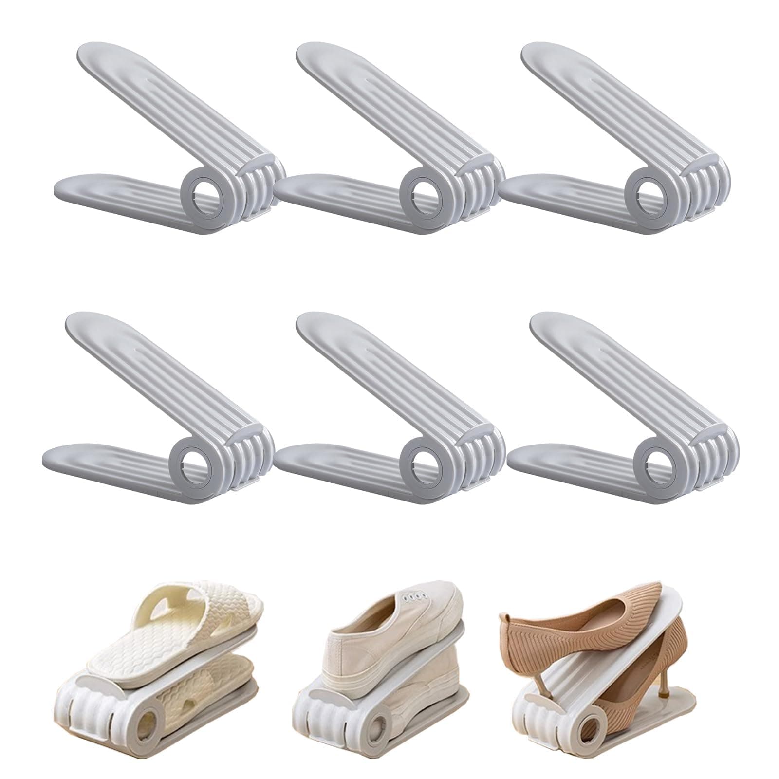 NALACAL Shoes Storage Rack ​Save Space, Adjustable Double Layer Stack Shoe Rack, Space-Saving Storage Rack Holder