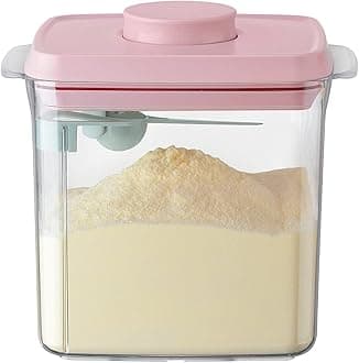 Ankou Formula Container - 1700ml Airtight Formula Dispenser One Button Handy Milk Powder Container BPA Free Storage Container with Scoop and Scraper, Clear, 730g