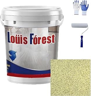 Louis Forest Epoxy Floor Paint, High-Gloss Marble Effect Waterproof Water-Based Epoxy Floor Paint (yellow)