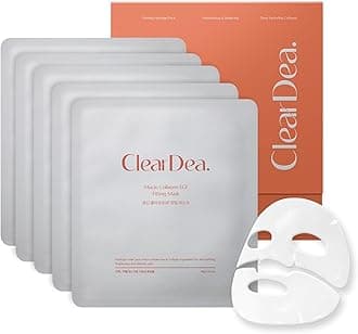 - Mucin Collagen Peptide Hydrogel Mask (Plant Mucin & 7-Collagen Complex) – Hydrating & Firming Facial Sheet, 5 Pack – Korean Skincare Glow Essentials