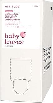 ATTITUDE Baby Washing up Liquid, EWG Verified, No Added Dyes or Fragrances, Tough on Milk Residue and Grease, Vegan, Unscented, Bulk Refill, 2 Litres