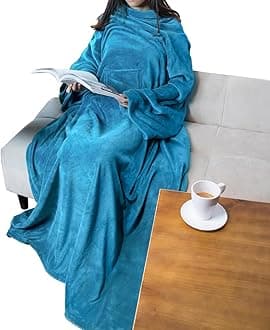 Wearable Blanket with Sleeves for Adult Women Men, Cozy Fleece Warm Wrap Throw with Arms, Gifts for Christmas, Wife
