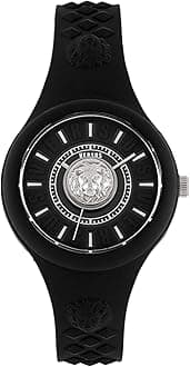 Fire Island Lion Collection Luxury Womens Watch Timepieces with a Black Strap, Case and Dial
