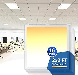 CycevSun 2x2 LED Drop Ceiling Flat Panel Light Fixture, 0-10V Dimmable, 3000K 4000K 5000K Switchable, 20/30/40W Selectable, 120-277V, ETL Listed, 16 Pack