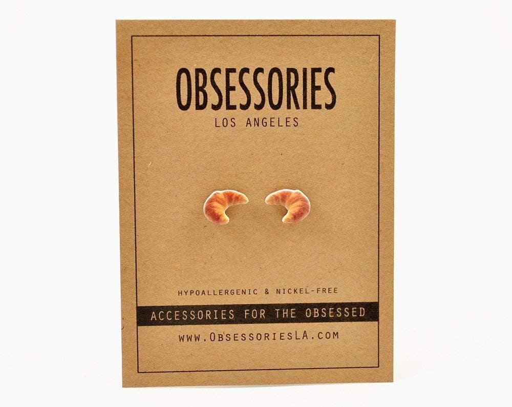 Handmade Croissant Stud Earrings
