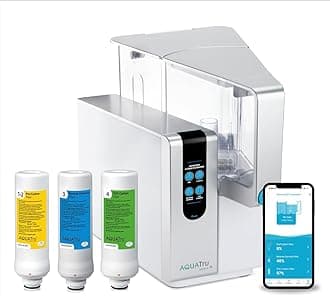 - AquaTru Classic Smart Countertop Water Purifier | App-Connected 4-Stage Reverse Osmosis System Removes 84 Contaminants Including Forever Chemicals, Lead & Fluoride | Tracks Filters | No Plumbing