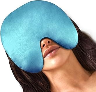 Microwave Heating Pad, Face Eye Mask Microwavable for Dry Eyes, Migraines, Headache, Sinus Pressure Relief and Relaxation, Warm Compress Eye Pillow Heat Pad, Blue