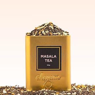 Masala Tea - 100g | Indian Masala Chai with Real Masala - No Added Flavour | Premium Tin Pack for Freshness | Strong Assam CTC Tea with Ginger, Cardamom, Clove, Black Pepper, Cinnamon