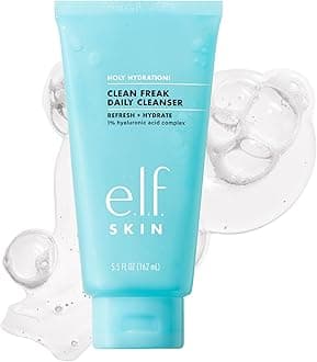 e.l.f. SKIN Holy Hydration! Clean Freak Daily Cleanser, Gentle Hydrating Gel Face Cleanser, Made With Hyaluronic Acid, Vegan & Cruelty-Free, 5.5 fl oz