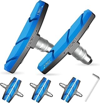 Bike Brake Pads Set, 6 PCS Road Mountain Bicycle V-Brake Blocks Shoes with Free Hex Wrench & Shims, No Noise No Skid, 70mm, for Front and Back Wheel