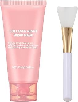 ZCMN Collagen Night Wrapping Mask for Face, Hydrolyzed Collagen Peel Off Facial Mask, Smooth & Tight Skin, Reduce Fine Lines & Dullness, Sensitive Care For All Skin