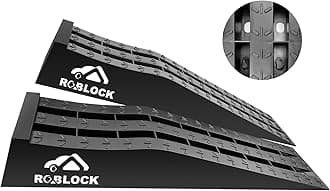 ROBLOCK Heavy Duty Car Ramps for Oil Changes and Jack Support, Portable Low Profile Car Ramps for High Lift, Vehicle Ramps for Garage, 31.5''x8.1''x4.9'', G.V.W 10000 LBS, 2 Packs