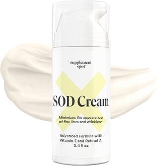 Superoxide Dismutase (SOD) Anti-Aging Cream - Face Moisturizer for Fine Lines & Wrinkles, Smooth & Firm Skin, Youthful Glow, Antioxidant-Rich Skincare, 3.4 oz
