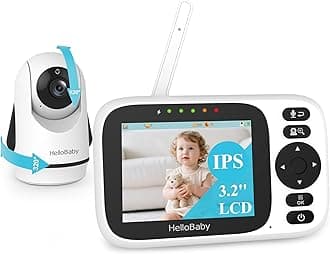 Monitor No WiFi Video Baby Monitor with Camera and Audio - 3.2” Screen, 2-Way Talk, Pan-Tilt Camera with Night Vision,ECO/VOX,1000ft, Temperature | Portable for Travel, Parents, Pet, Elderly