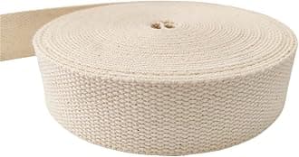 Abbaoww 11 Yards Natural Heavy Cotton Webbing 2 Inch for Sewing DIY Craft Bags Making Outdoor Supplies (2 Inch)